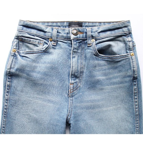 KHAITE Benny Faded High-Rise Kick-Flare Jeans 26" / Size 25 / Vintage Blue - Picture 6 of 11